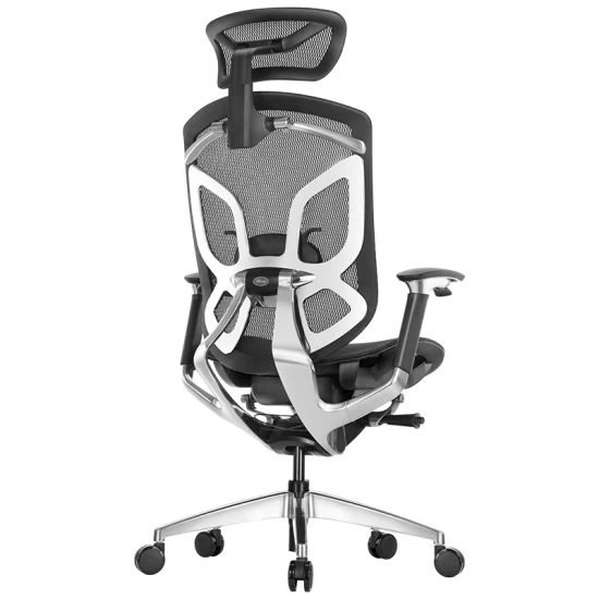 Sedia da ufficio ergonomica in rete con schienale alto dal design unico con poggiatesta regolabile 3D